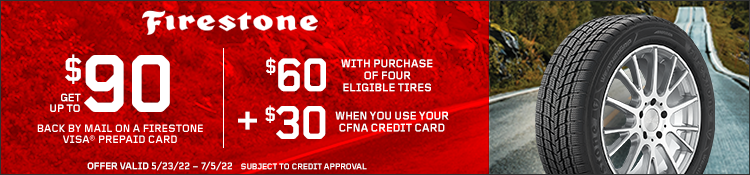 $60 Rebate With 4 Select Firestone Tires