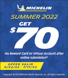$70 Rebate With 4 Michelin Tires