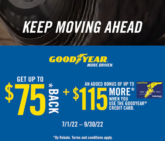 Up to $75 Rebate With 4 Select Goodyear Tires