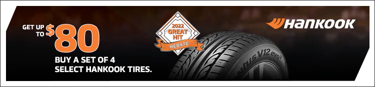 Up to $80 Rebate With 4 Select Hankook Tires