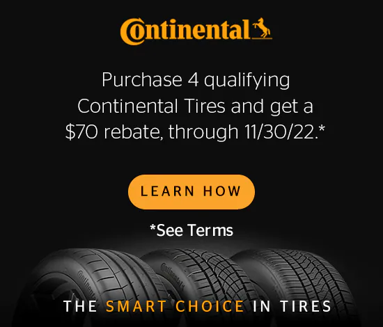 $70 Rebate With 4 Select Continental Tires