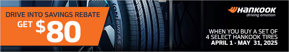 Up to $80 Rebate With 4 Select Hankook Tires