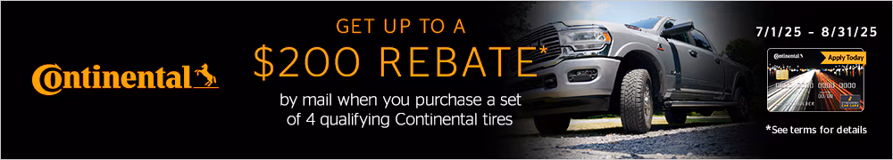 $110 Rebate With 4 Select Continental Tires