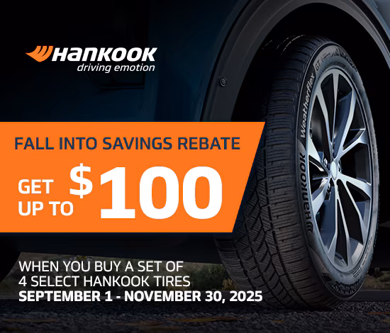 Up to $100 Rebate With 4 Select Hankook Tires