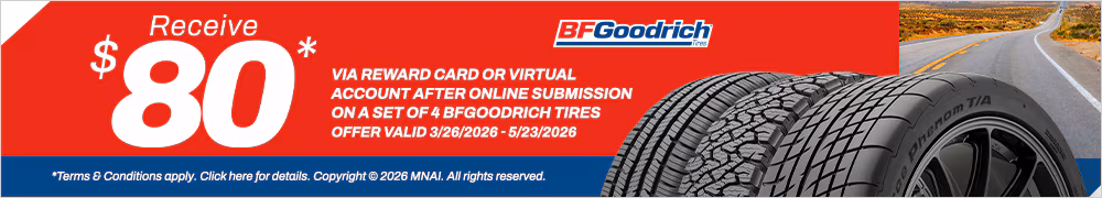 $80 Rebate With 4 Select BFGoodrich Tires