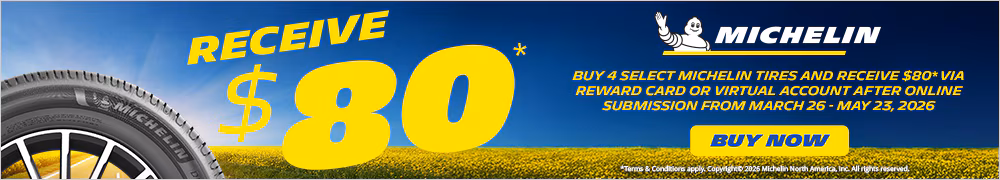 $80 Rebate With 4 Michelin Tires