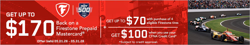 Up To $70 Rebate With 4 Firestone Tires