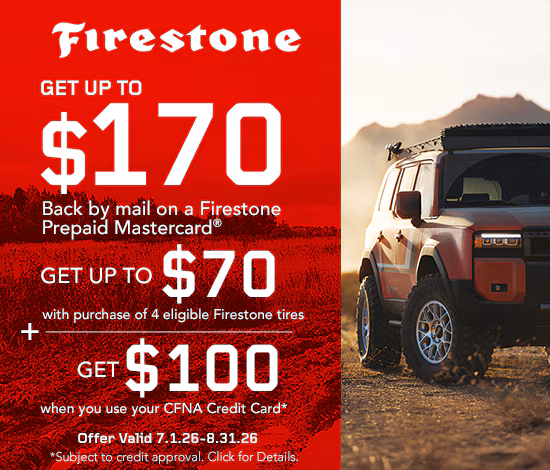 Firestone: Up To $170 Rebate