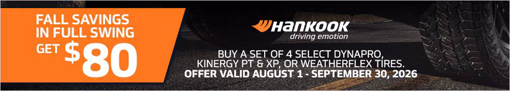 $80 Rebate With 4 Select Hankook Tires