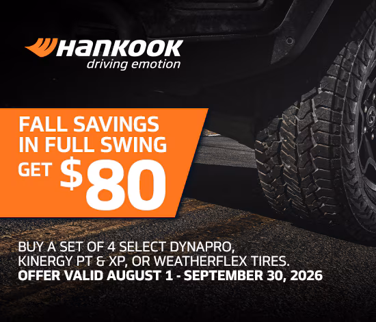 $80 Rebate With 4 Select Hankook Tires