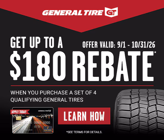 Up To $90 Rebate With 4 Select General Tires