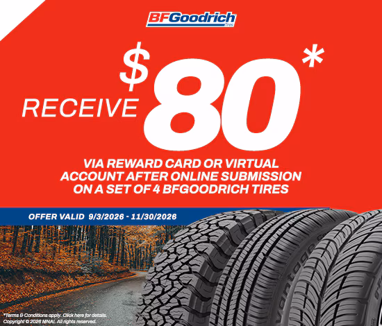$80 Rebate With 4 Select BFGoodrich Tires