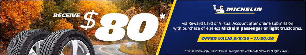 $80 Rebate With 4 Michelin Tires