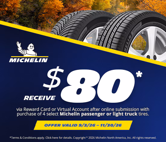 $80 Rebate With 4 Michelin Tires