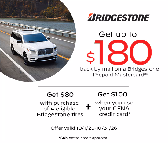 $80 Rebate With 4 Select Bridgestone Tires