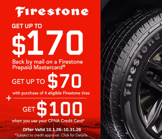 Up To $70 Rebate With 4 Firestone Tires