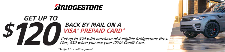 Up to $90 Rebate With 4 Select Bridgestone Tires